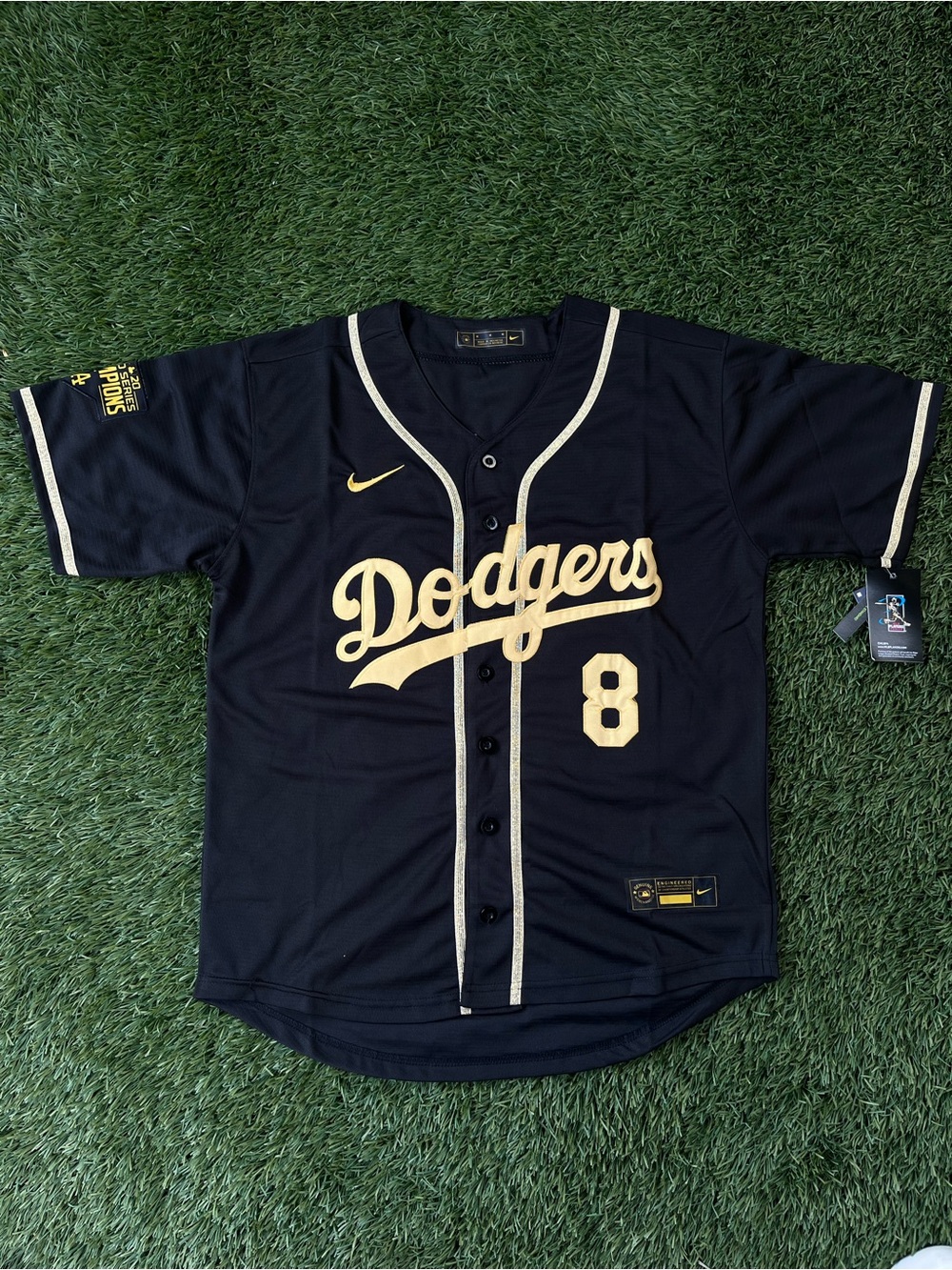Nike Navy & Cream Dodgers Baseball Jersey #8 bryant #24